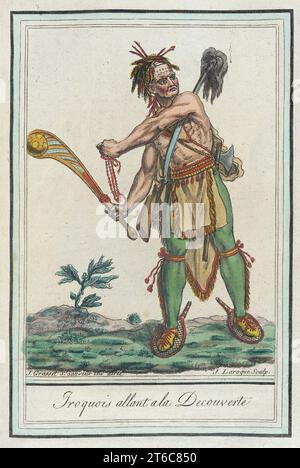 Costumes de Diff&#xe9;affitti paga, 'Iroquois Allant a la Decouverte', c1797. Foto Stock