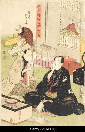 Gli attori Sawamura Sojuro e Arashi Shincha, c1810. Foto Stock