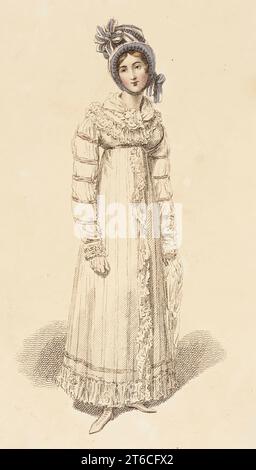 Fashion Plate (Morning Walking Dress), 1816. Da la Belle Assemblée (piastra etichettata con un mese di anticipo). Foto Stock