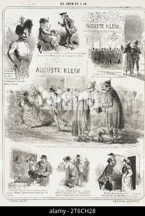 Auguste Klein - le jour de l'an, 1867. Periodico: Le Charivari, giovedì 26 dicembre 1867.Auguste Klein - Capodanno e#x2019;s Day Foto Stock