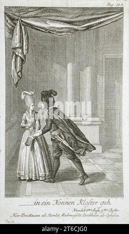 Illustrazione per l'Amleto di Shakespeare, 1778. Foto Stock