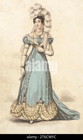 Fashion Plate (abito da corte), 1824. Foto Stock