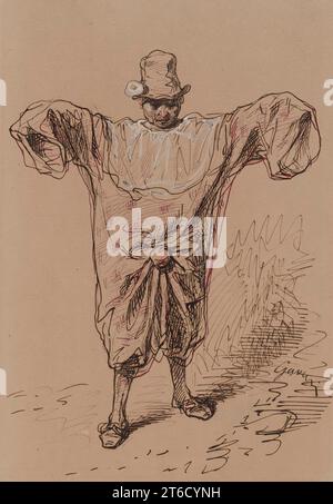 Uomo con un vestito da Clown, 1852-1866. Foto Stock