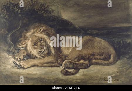 Lion e Snake, 1846 anni. Foto Stock