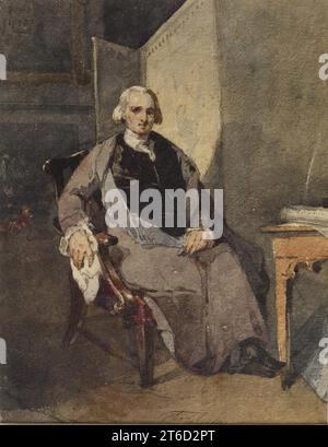 Charles Carroll di Carrollton, 1829 anni. Charles Carroll (1737-1832) fu un firmatario della dichiarazione di indipendenza nel 1776. Questo acquerello è strettamente correlato a un dipinto ad olio dello stesso sitter. Foto Stock