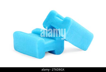 Gustosi gomme blu isolate su bianco Foto Stock