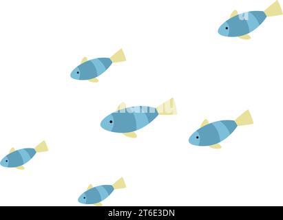 Branco di esotici pesci tropicali, abitanti dell'oceano Illustrazione Vettoriale