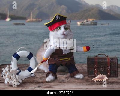 Immagine divertente con i gatti in marionetta Foto Stock