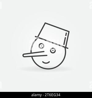 Snowman Face Vector linea sottile Happy Winter Concept Icon o elemento di design Illustrazione Vettoriale