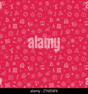 STEM sfondo senza interruzioni - Schema concettuale di scienza vettoriale, tecnologia, ingegneria e matematica Illustrazione Vettoriale