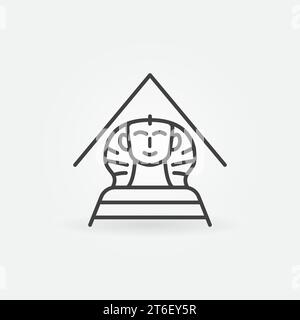 Simbolo o icona lineare del concetto di cultura egiziana della Sfinge egiziana Illustrazione Vettoriale