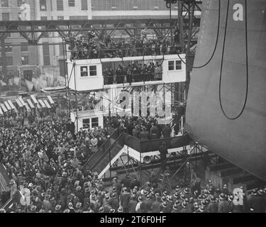 Cerimonia di lancio della USS North Carolina Foto Stock