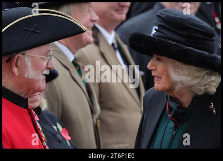 Londra, Regno Unito. 9 novembre 2023. Immagine © concessa in licenza a Parsons Media. 11/09/2023. Londra, Regno Unito. La Regina partecipa al 95° anno del campo della memoria. Sua Maestà la Regina partecipa al 95° anno del campo della memoria a Westminster Abbe, Londra. Foto di Credit: andrew parsons/Alamy Live News Foto Stock