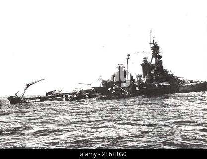 USS Pennsylvania (BB-38) naufragio off Kwajalein01 1948 Foto Stock