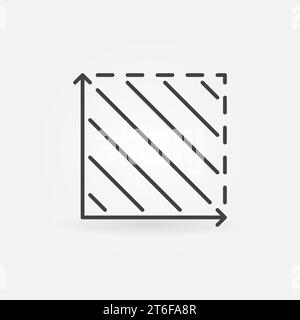 Vettore ad angolo retto concetto quadrato contorno icona semplice o simbolo Illustrazione Vettoriale