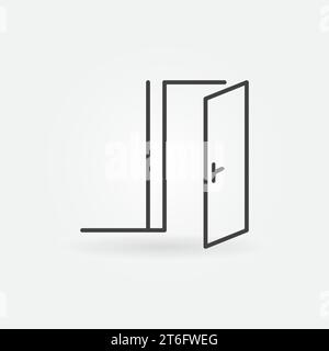 Icona del concetto vettoriale della portiera interna aperta in stile linea sottile Illustrazione Vettoriale
