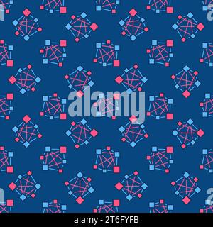 Concetto vettoriale Deep Learning rete neurale modello incolore senza cuciture Illustrazione Vettoriale