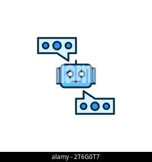 Icona o segno colorato del concetto di conversazione chat online vettore chat e bolle vocali Illustrazione Vettoriale