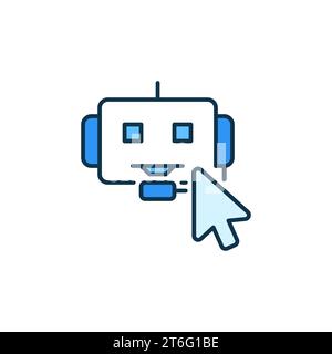 Chatbot con cursore del mouse icona colorata o elemento di progettazione Illustrazione Vettoriale