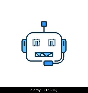 Icona colorata del concetto di robot ai del vettore di caratteri chatbot o elemento di design Illustrazione Vettoriale