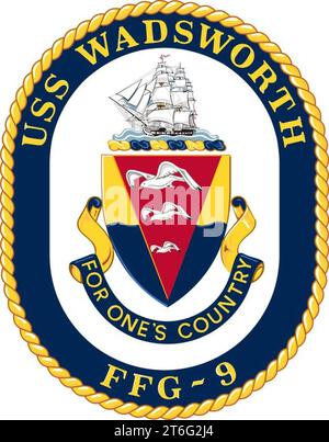 Badge USS Wadsworth (FFG-9) Foto Stock