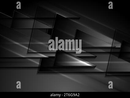 Triangoli lucidi neri, sfondo geometrico astratto. Illustrazione vettoriale Illustrazione Vettoriale
