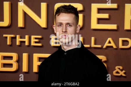 Londra, Regno Unito. 9 novembre 2023. George Somner arriva a 'The Hunger Games: The Ballad of Songbirds & Snakes' World Premiere al BFI IMAX Waterloo di Londra. (Foto di Fred Duval/SOPA Images/Sipa USA) credito: SIPA USA/Alamy Live News Foto Stock