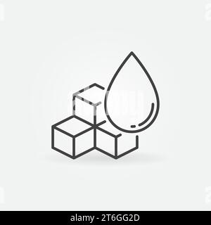 Glicemia vettoriale zucchero nel sangue concetto di linea sottile icona o simbolo Illustrazione Vettoriale