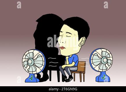 Shanghai, Cina. 10 novembre 2023. Comic Depression, Ansiety, Bipolar Disorder and Borderline Personality Disorder become common mental diseases in Modern Times, Shanghai, Cina, 10 novembre 2023. (Foto di Costfoto/NurPhoto) credito: NurPhoto SRL/Alamy Live News Foto Stock