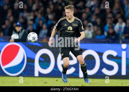 Napoli, Italia. 8 novembre 2023. Paul Jaeckel dell'1. FC Union Berlin durante la partita di Champions League del gruppo C tra il Napoli e l'1. FC Union Berlin allo Stadio Diego Armando Maradona l'8 novembre 2023 a Napoli, Italia Credit: Giuseppe Maffia/Alamy Live News Foto Stock