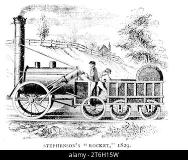 Il RAZZO Di STEPHENSON, 1829.Rocket è stato progettato e costruito da Robert Stephenson nel 1829, a partire dall'articolo PIONEER LOCOMOTIVES IN INGHILTERRA E AMERICA. Di Alfred Mathews. Dalla rivista Engineering Magazine DEDICATA AL PROGRESSO INDUSTRIALE volume XII ottobre 1896 a marzo 1897, la rivista Engineering Magazine Co Foto Stock