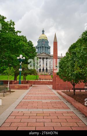 Vista dell'edificio del campidoglio dello stato del Colorado a Denver, Colorado Foto Stock