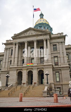 Vista dell'edificio del campidoglio dello stato del Colorado a Denver, Colorado Foto Stock