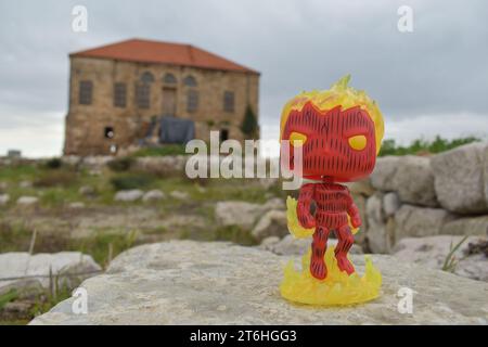 Torcia umana di Fantastic Four Foto Stock