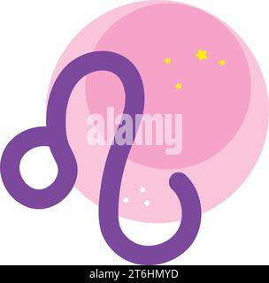 Simbolo zodiacale isolato color leo Vector Illustrazione Vettoriale