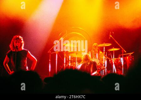 LED Zeppelin, ultimo concerto del tour europeo 1980, Berlino-Eissporthalle. L'ultimo concerto con il batterista John Bonham, morto poco dopo. Foto Stock