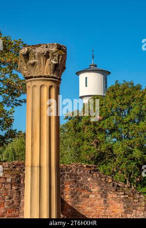 Lobdengau Museum and Water Tower, Ladenburg, Neckar, Baden-Württemberg, Germania Foto Stock