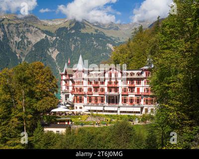 Grand Hotel Giessbach sopra il Lago di Brienz nel Cantone di Berna, Svizzera Foto Stock