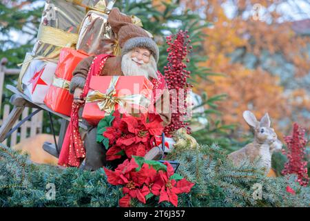 Germania, Baden-Wuerttemberg, Karlsruhe, decorazione al mercatino di Natale. Foto Stock