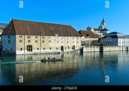 Edificio storico del magazzino Landhaus an der Aare, Soletta, Svizzera Foto Stock