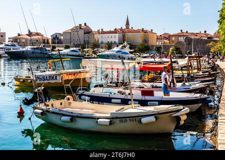 Vista del centro storico di Budva, Montenegro, Budva, Montenegro Foto Stock