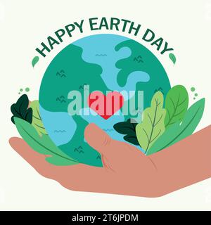 Felice giornata della Terra sfondo carino Vector Illustrazione Vettoriale
