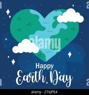 Felice giornata della Terra sfondo carino Vector Illustrazione Vettoriale