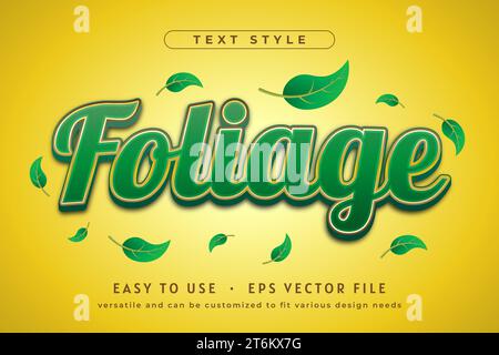 Effetto testo fogliame. Facile da usare, versatile e personalizzabile per adattarsi a diverse esigenze di progettazione Illustrazione Vettoriale
