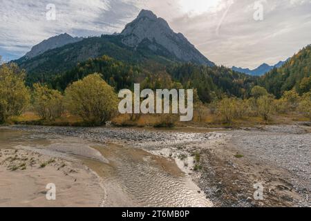 Valle di Rissbach, riserva naturale Karwendel, Alpi, Tirolo, Austria, Europa, Foto Stock