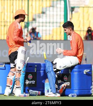 11 novembre 2023, Bangalore, Karnataka, INDIA: ICC menÂ€™S Coppa del mondo di cricket INDIA 2023: Si è svolta oggi la sessione pratica di NZ, India e Irlanda. Alcune foto dallo stesso..Subnam Gill (Credit Image: © Seshadri Sukumar/ZUMA Press Wire) SOLO PER USO EDITORIALE! Non per USO commerciale! Foto Stock