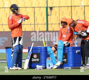 11 novembre 2023, Bangalore, Karnataka, INDIA: ICC menÂ€™S Coppa del mondo di cricket INDIA 2023: Si è svolta oggi la sessione pratica di NZ, India e Irlanda. Alcune foto dallo stesso ..Subnam Gill (Credit Image: © Seshadri Sukumar/ZUMA Press Wire) SOLO USO EDITORIALE! Non per USO commerciale! Foto Stock