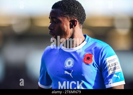 Peterborough, Regno Unito. 11 novembre 2023. Kwame Poku (11 Peterborough United) durante la partita di Sky Bet League 1 tra Peterborough e Cambridge United a London Road, Peterborough, sabato 11 novembre 2023. (Foto: Kevin Hodgson | mi News) crediti: MI News & Sport /Alamy Live News Foto Stock