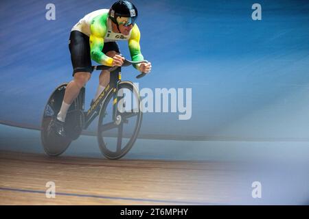 Matthew Richardson Australia, Men's Sprint HAT's UCI Round 4 pista Champions League Londra 10 novembre Foto Stock