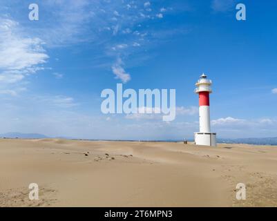 Faro di far del Fangar, Catalunya, Spagna Foto Stock